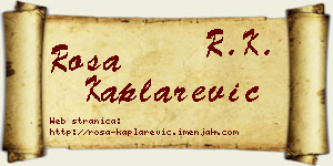 Rosa Kaplarević vizit kartica